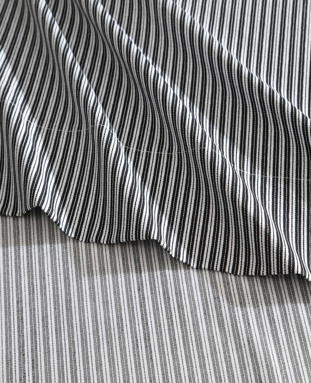 Twill Stripe Texture Sheet Set Black/White
