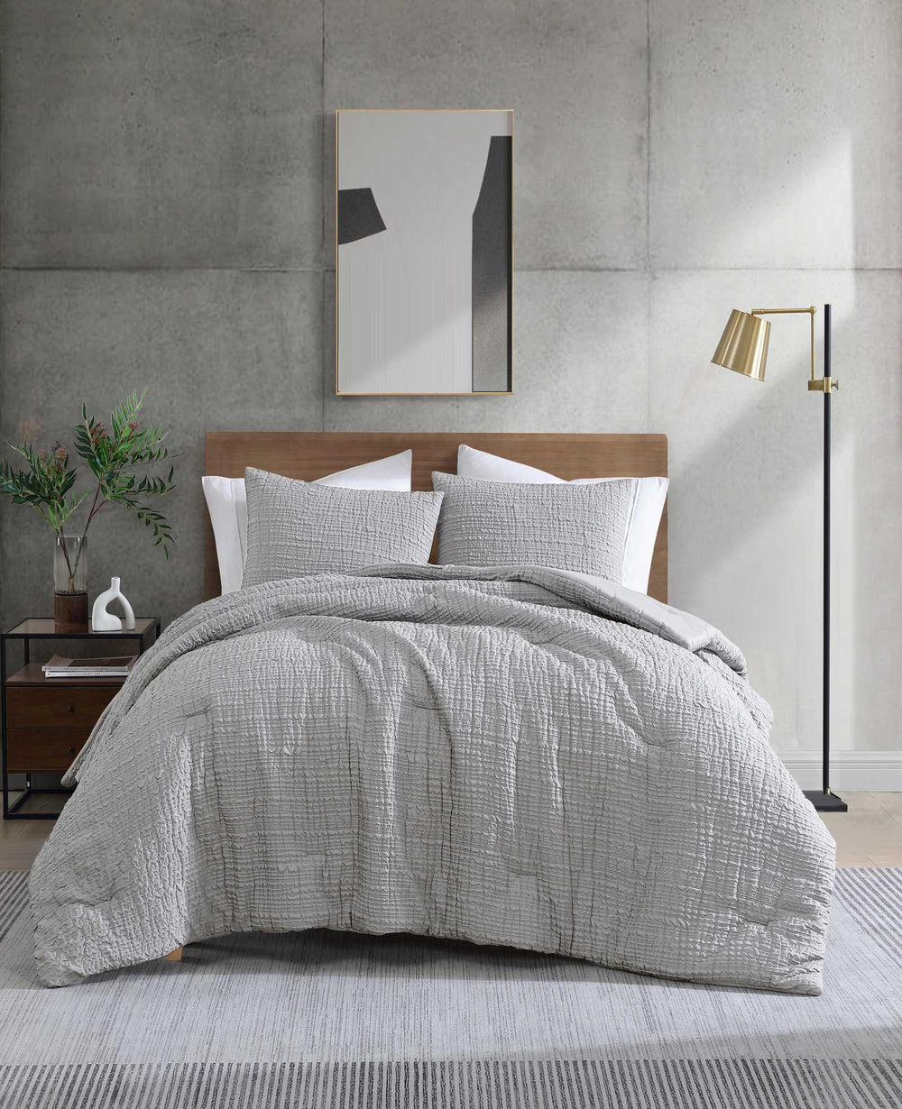 Serenity Wavy Lines Comforter Set Grey