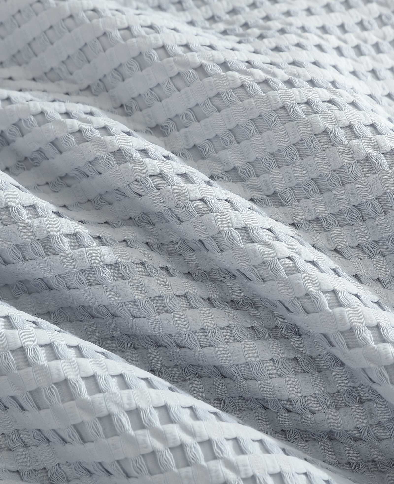 Solid Waffle Comforter Set Blue