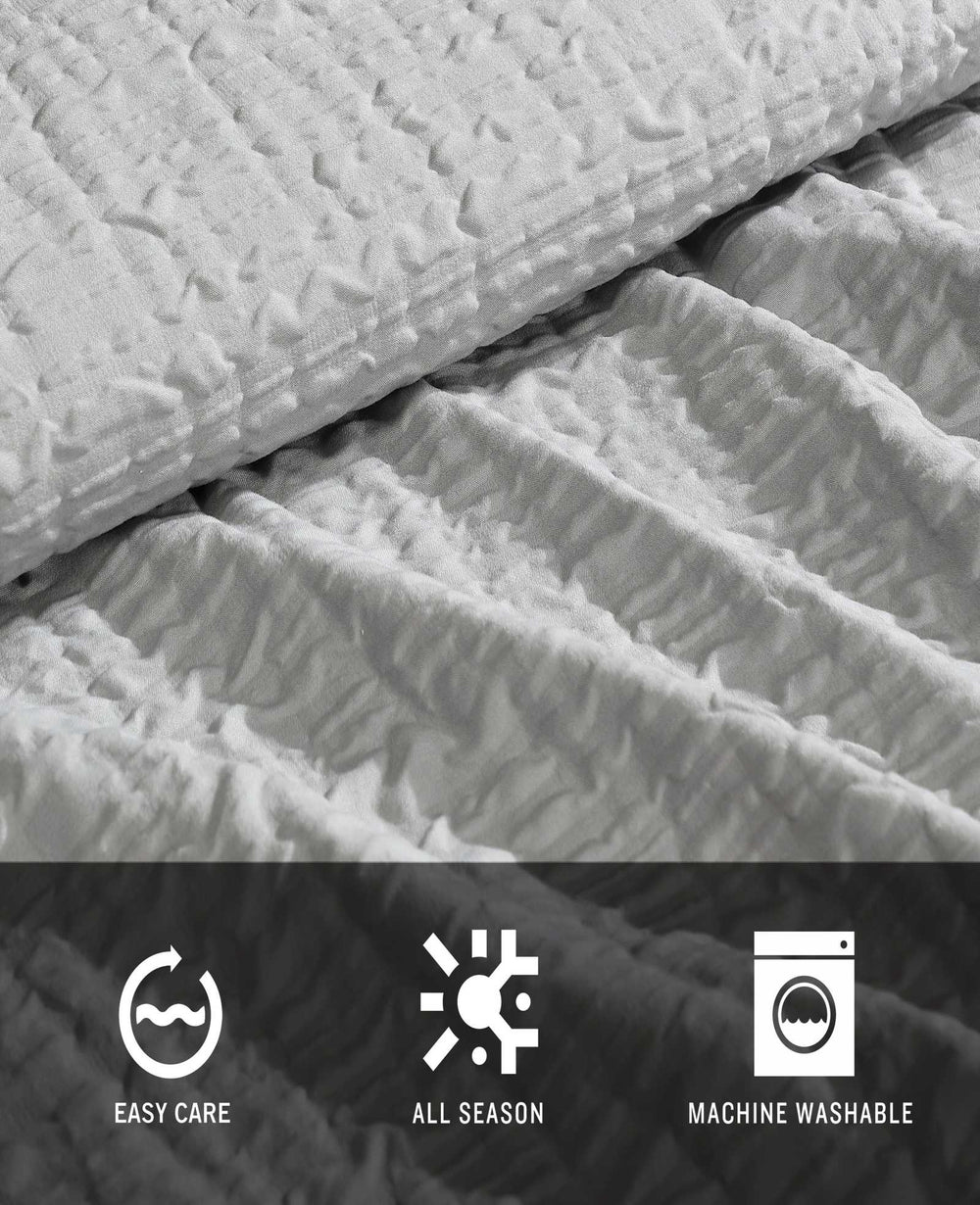 Serenity Wavy Lines Duvet Cover Set Grey