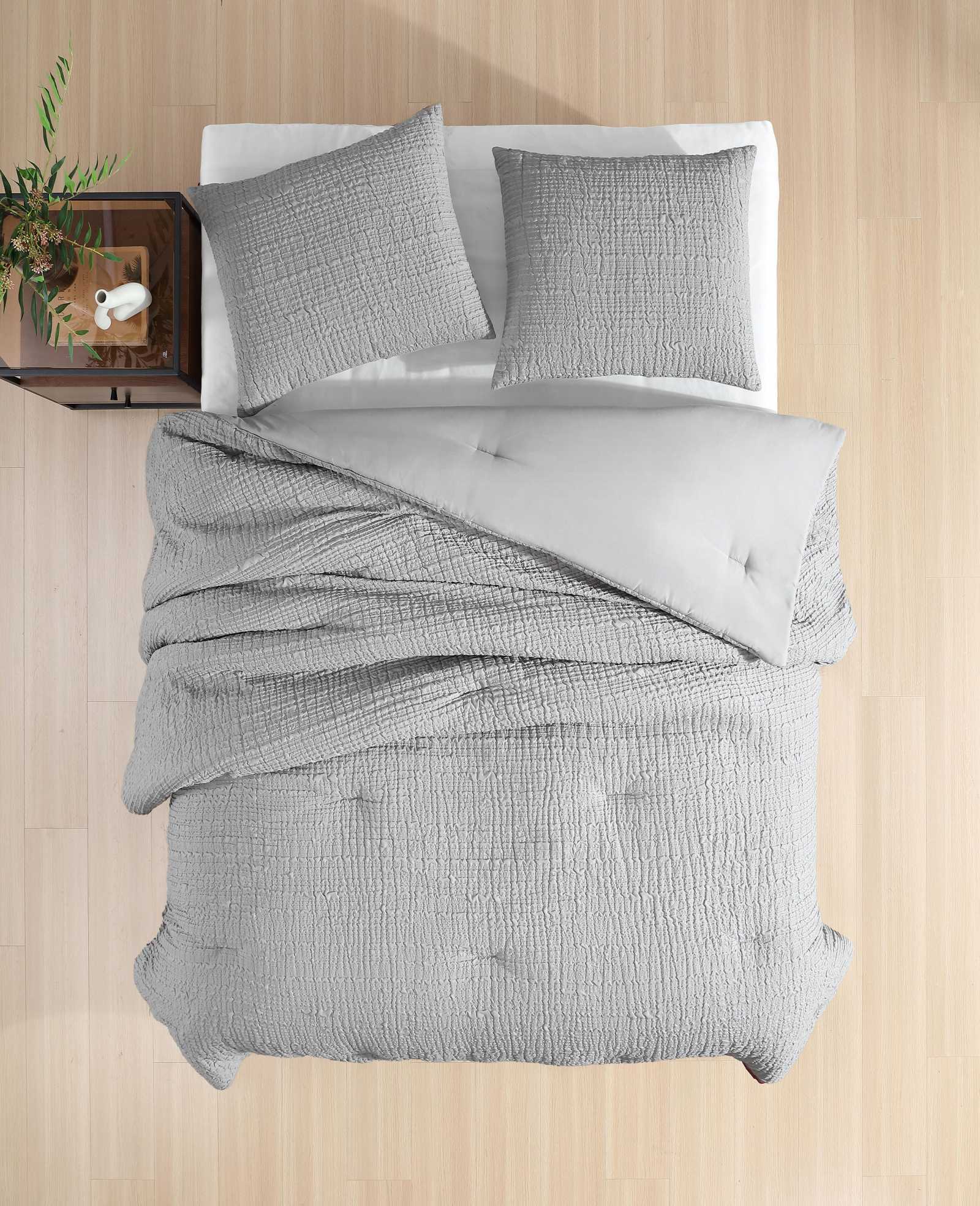 Serenity Wavy Lines Duvet Cover Set Grey