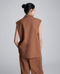 Melange Oversized Vest Russet Melange
