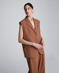 Melange Oversized Vest Russet Melange