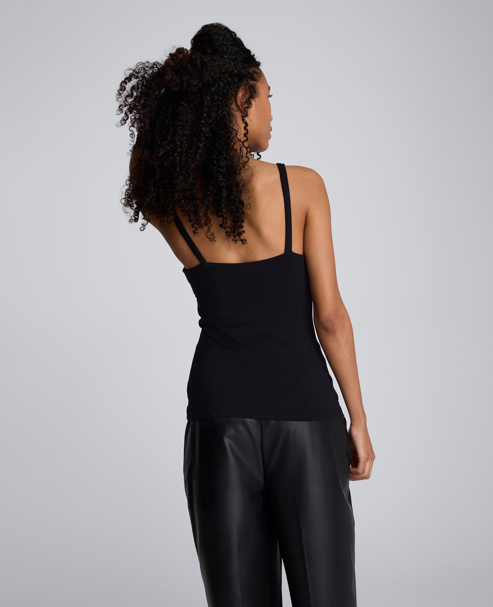 V-Neck Knit Tank Black