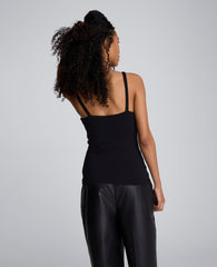 V-Neck Knit Tank Black