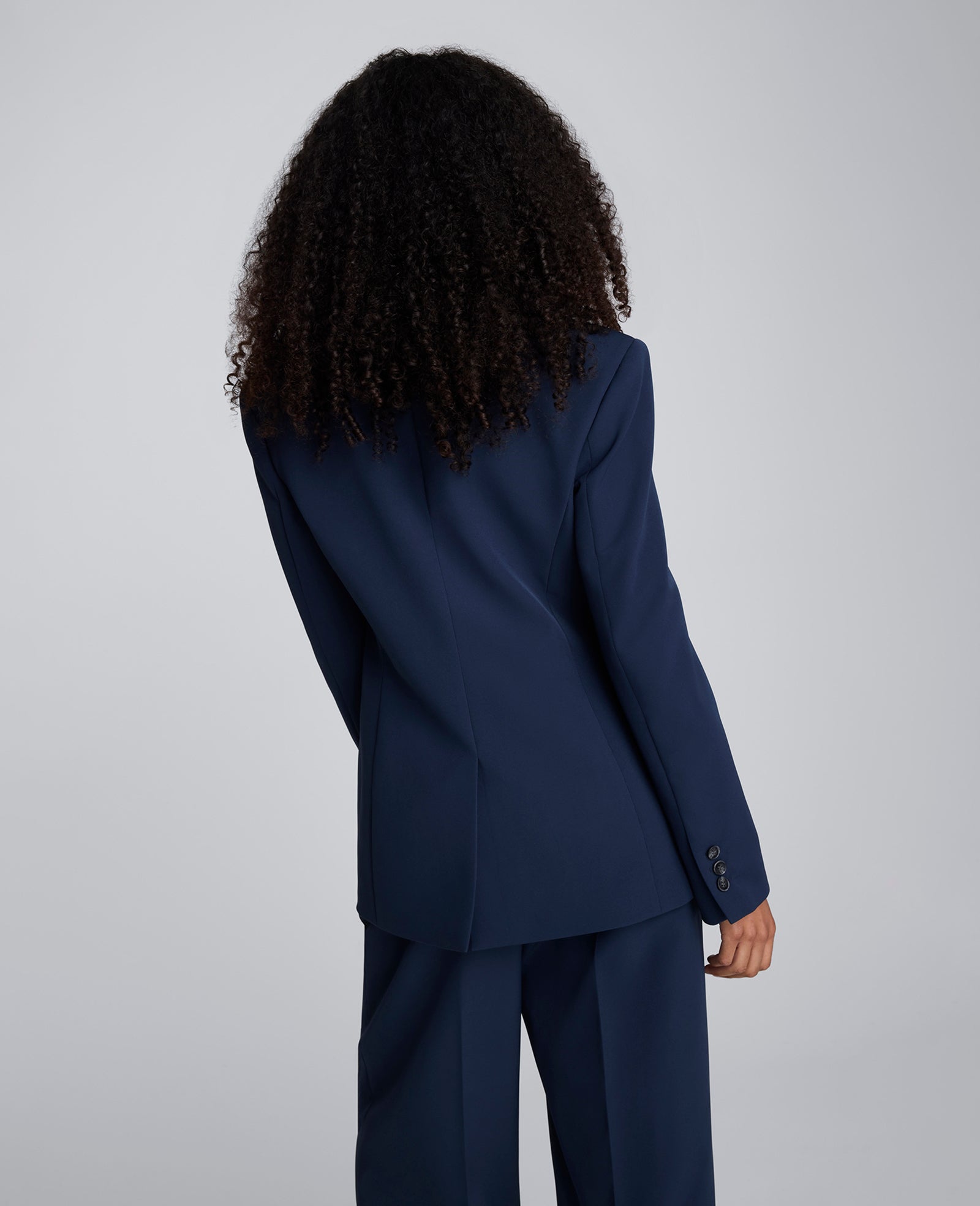 Luxe Twill Slim One Button Jacket Blue Rain