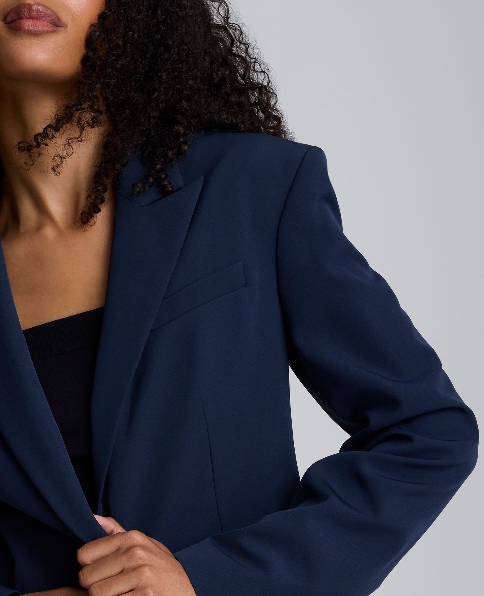 Luxe Twill Slim One Button Jacket Blue Rain