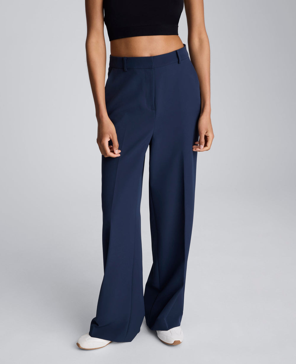 Luxe Twill Wide Leg Pant Blue Rain
