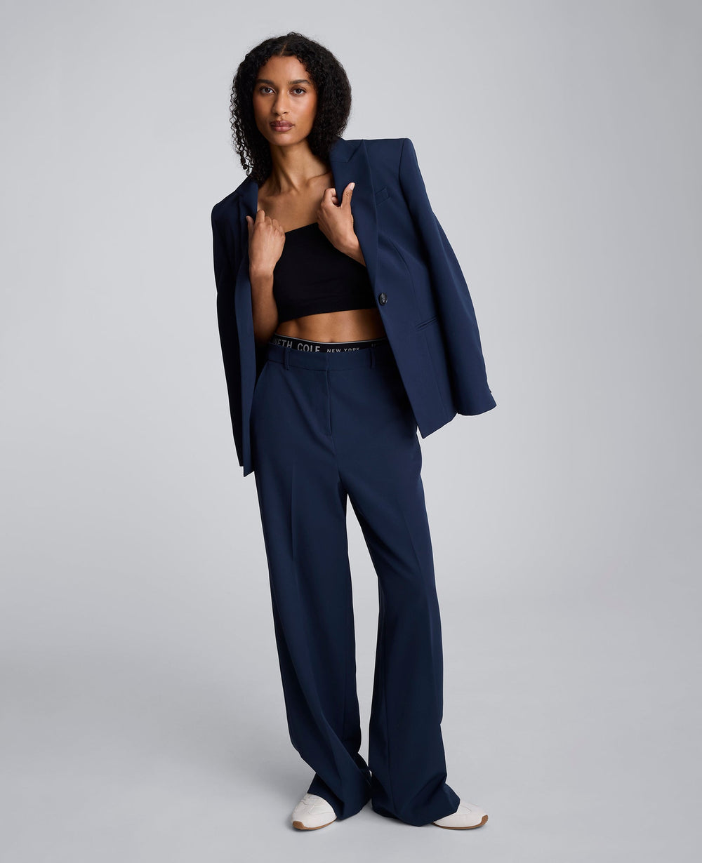 Luxe Twill Wide Leg Pant Blue Rain