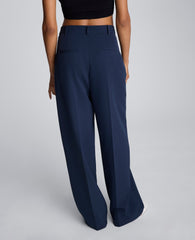 Luxe Twill Wide Leg Pant Blue Rain