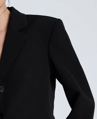 Luxe Twill Three Button Contoured Jacket Black