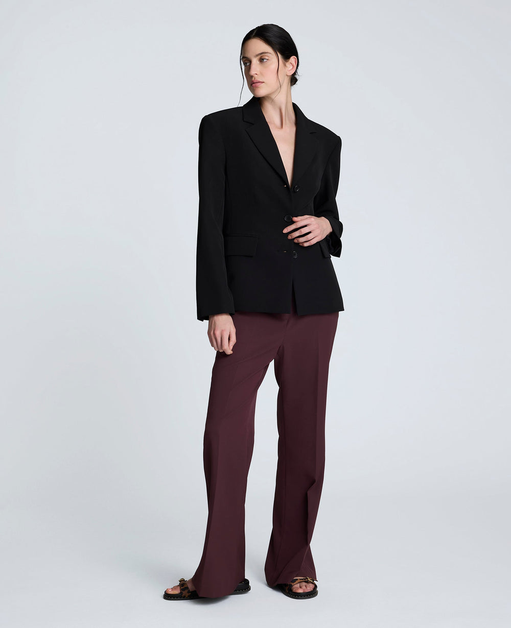 Luxe Twill Three Button Contoured Jacket Black