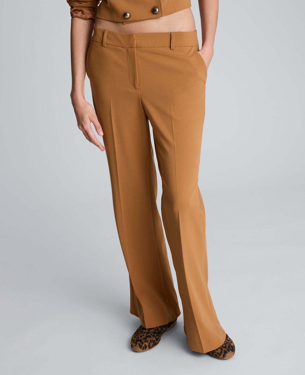 Luxe Twill Flare Leg Pant Rich Umber