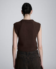 Sleeveless Crewneck Pullover Sweater Vest French Roast