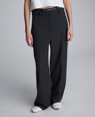 Flannel Wide Leg Pant Char Cole