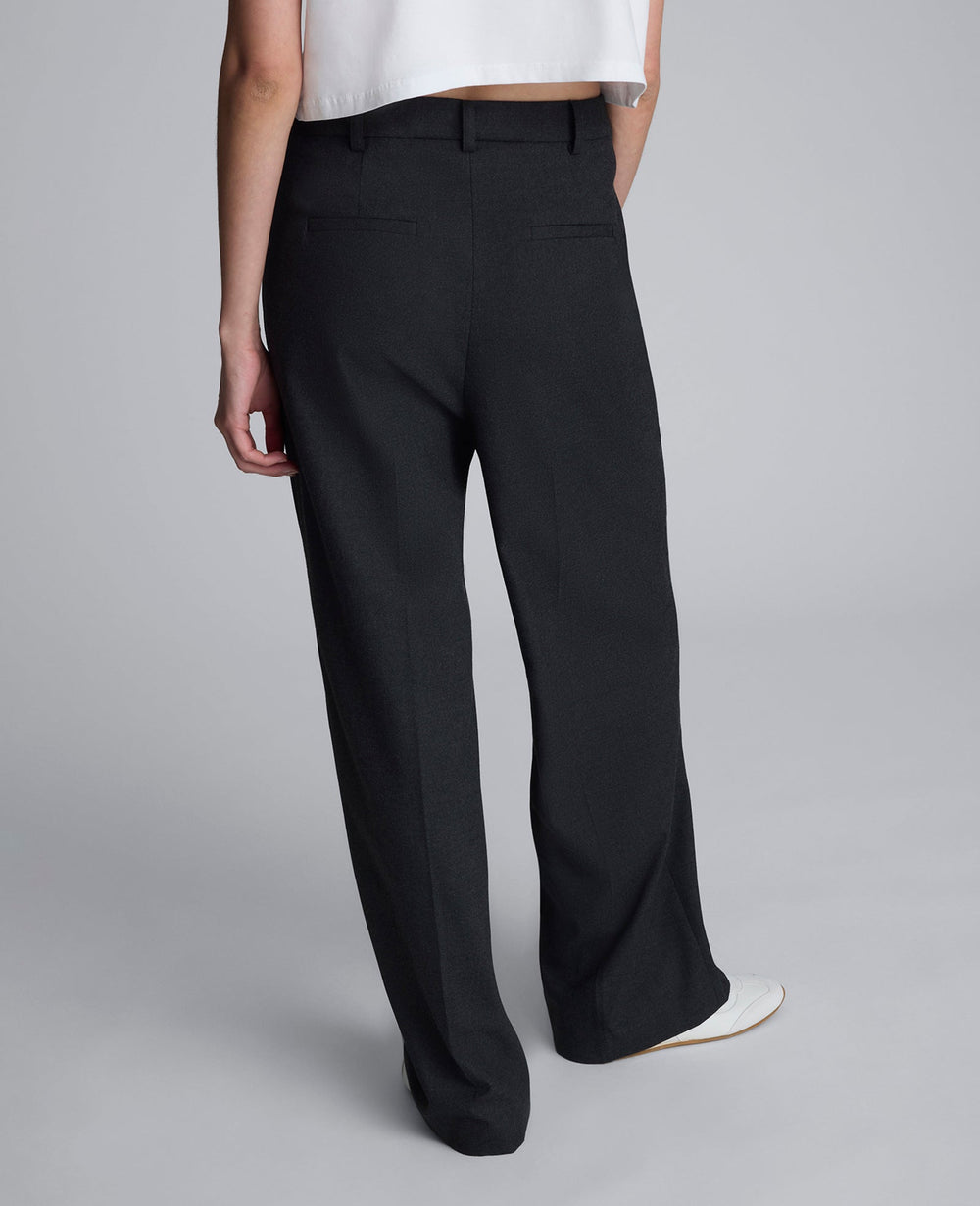 Flannel Wide Leg Pant Char Cole