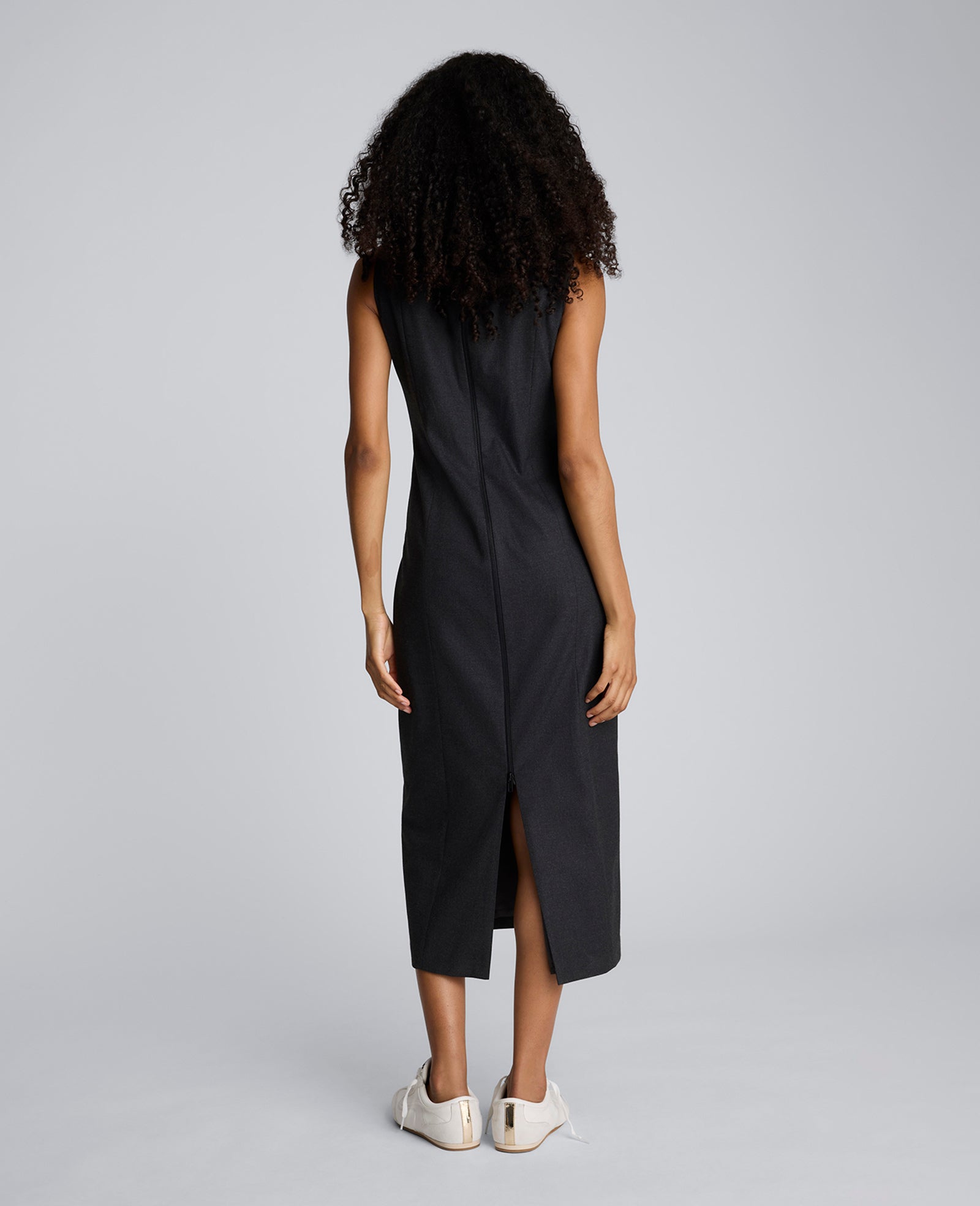 Flannel Midi Sheath Dress Char Cole