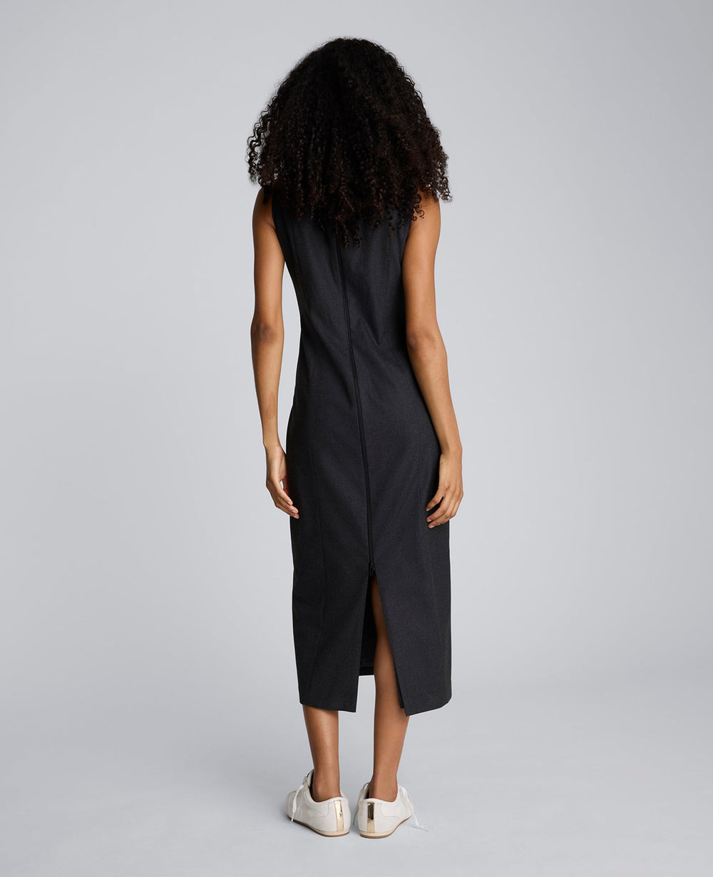 Flannel Midi Sheath Dress Char Cole