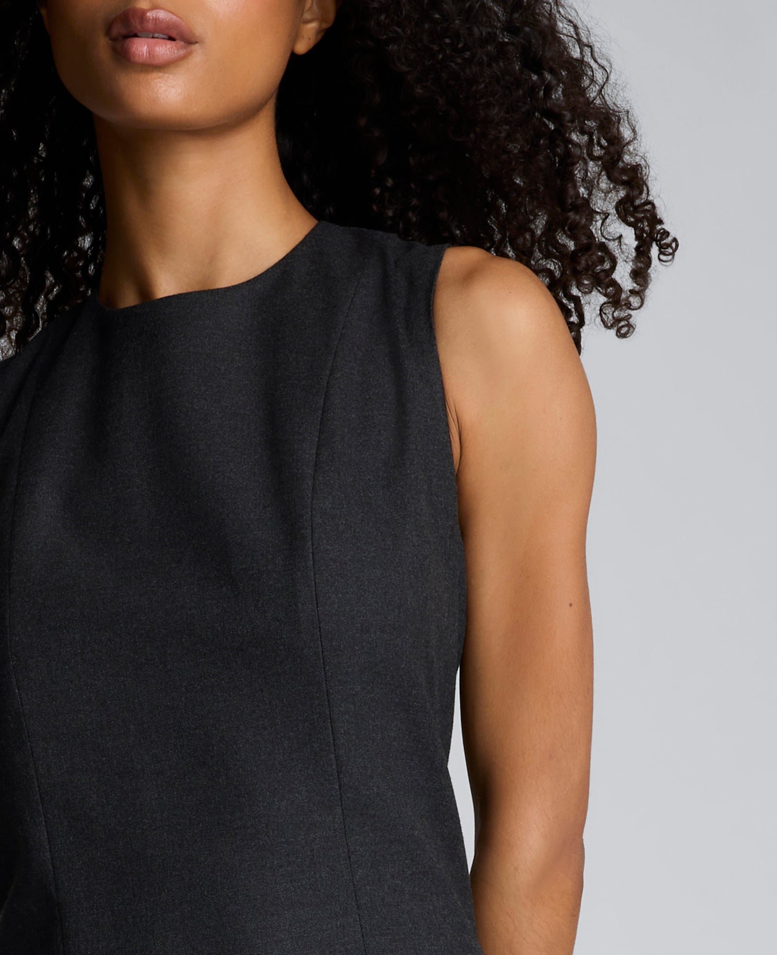 Flannel Midi Sheath Dress Char Cole