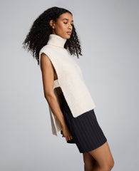 Turtleneck Sweater Vest Almond Milk Heather