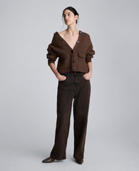 Oversized Hooded Cardigan Marsh Brown