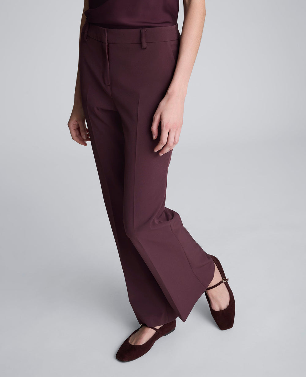 Luxe Twill Flare Leg Pant Dk Aubergine