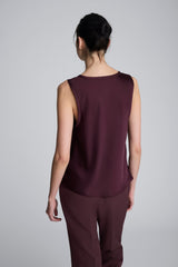 Satin Scoop Neck Tank Dk Aubergine