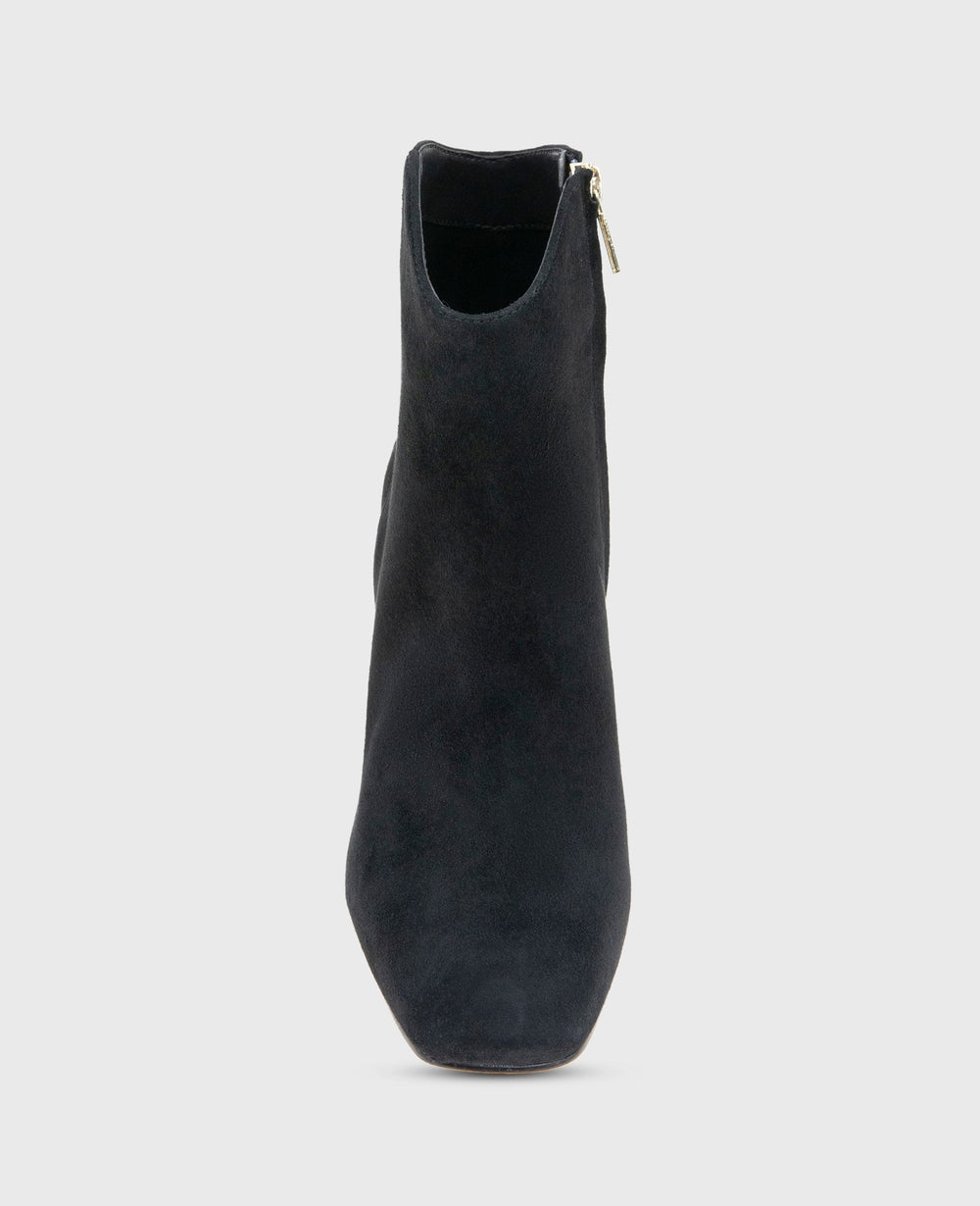 Grizelda Suede Heel Boot Black Suede