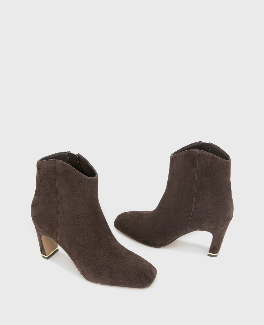 Grizelda Suede Heel Boot Chocolate Suede