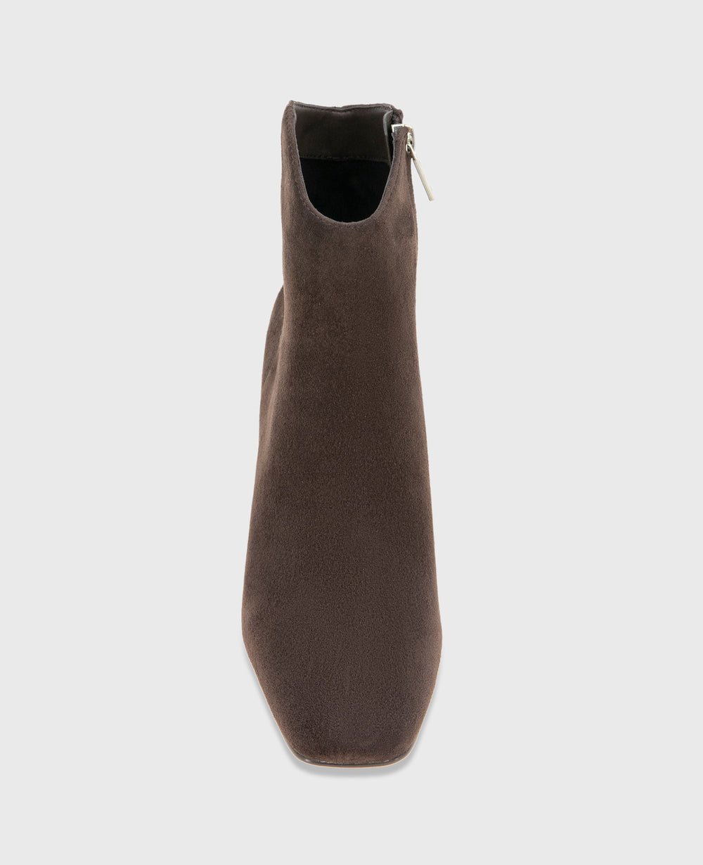Grizelda Suede Heel Boot Chocolate Suede