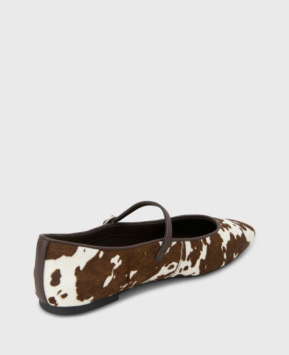 Jasper Calf Hair Ballet Flat Brown Cow Calf Hair