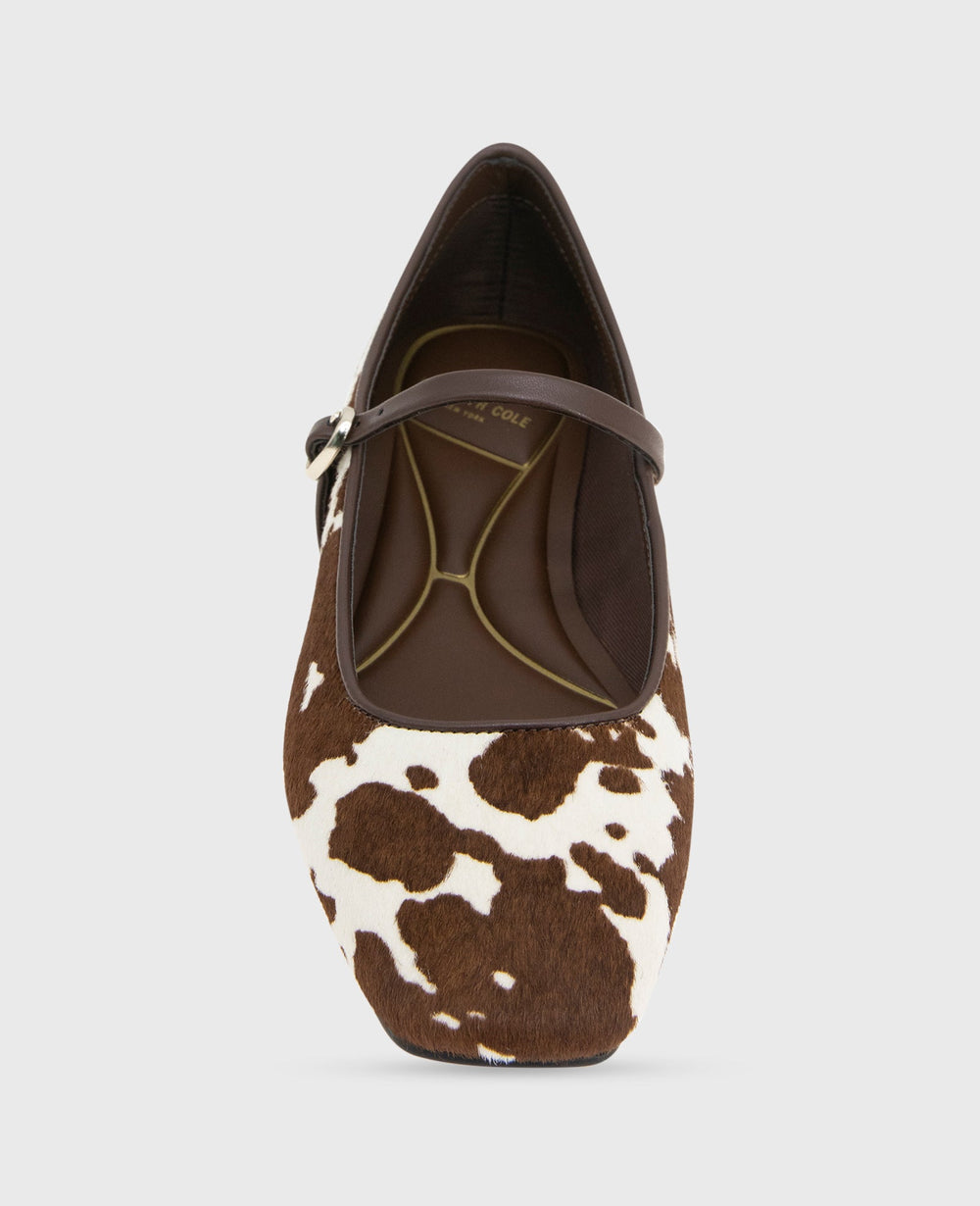 Jasper Calf Hair Ballet Flat Brown Cow Calf Hair