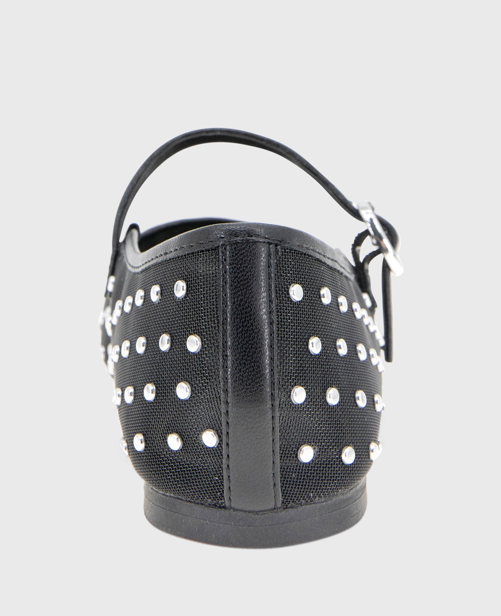Jasper Mesh Micro Stud Ballet Flat Black Mesh