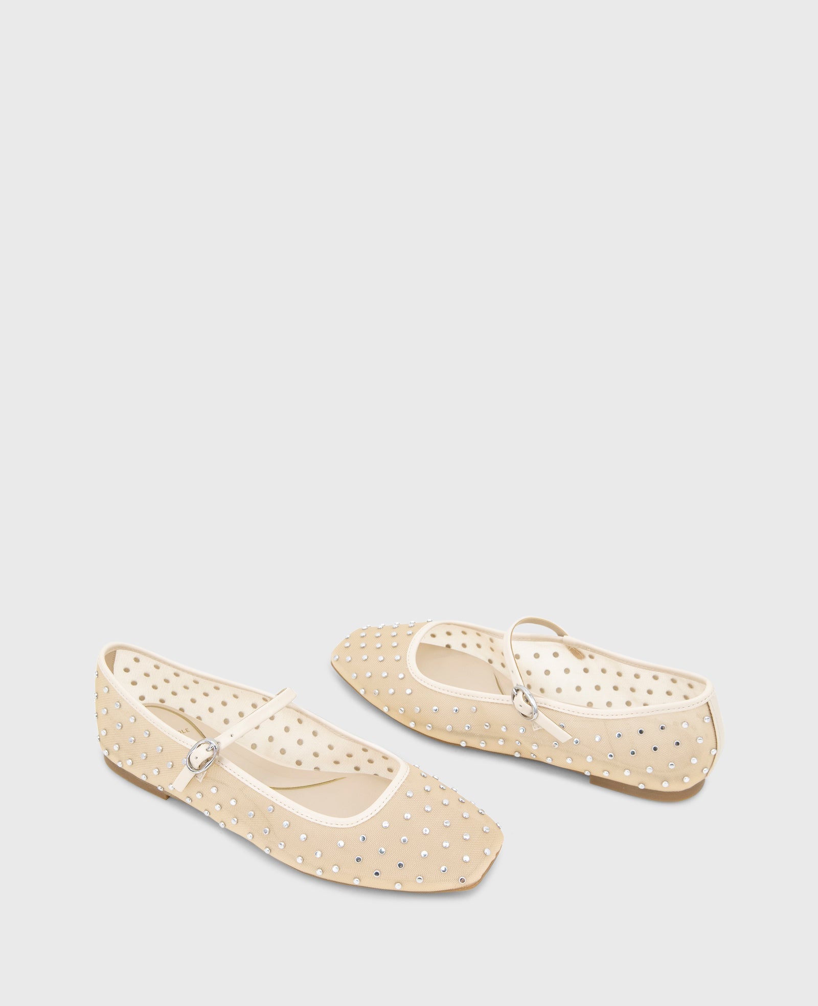 Jasper Mesh Micro Stud Ballet Flat Nude Mesh