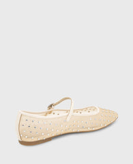 Jasper Mesh Micro Stud Ballet Flat Nude Mesh