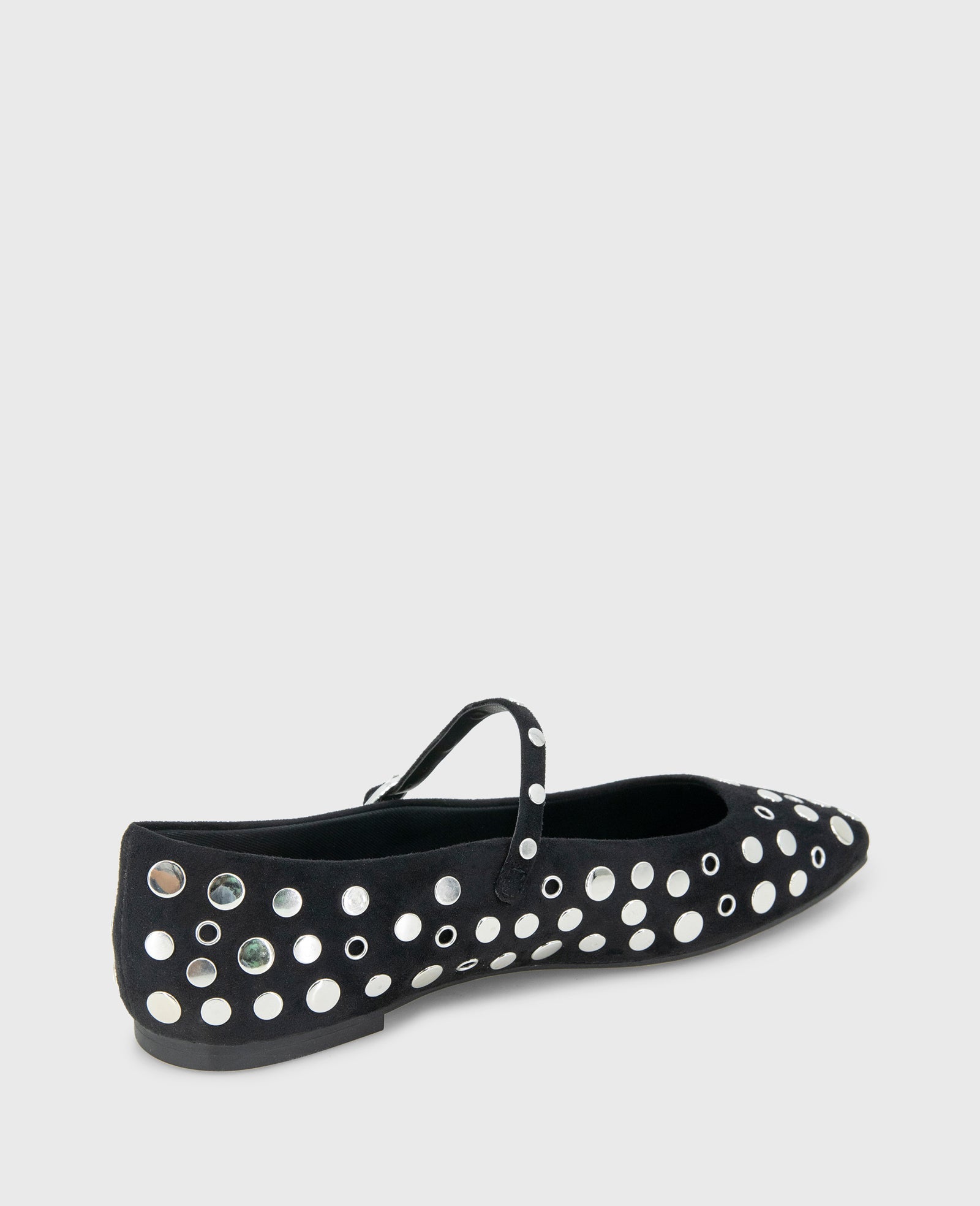 Jasper Suede Stud Ballet Flat Black