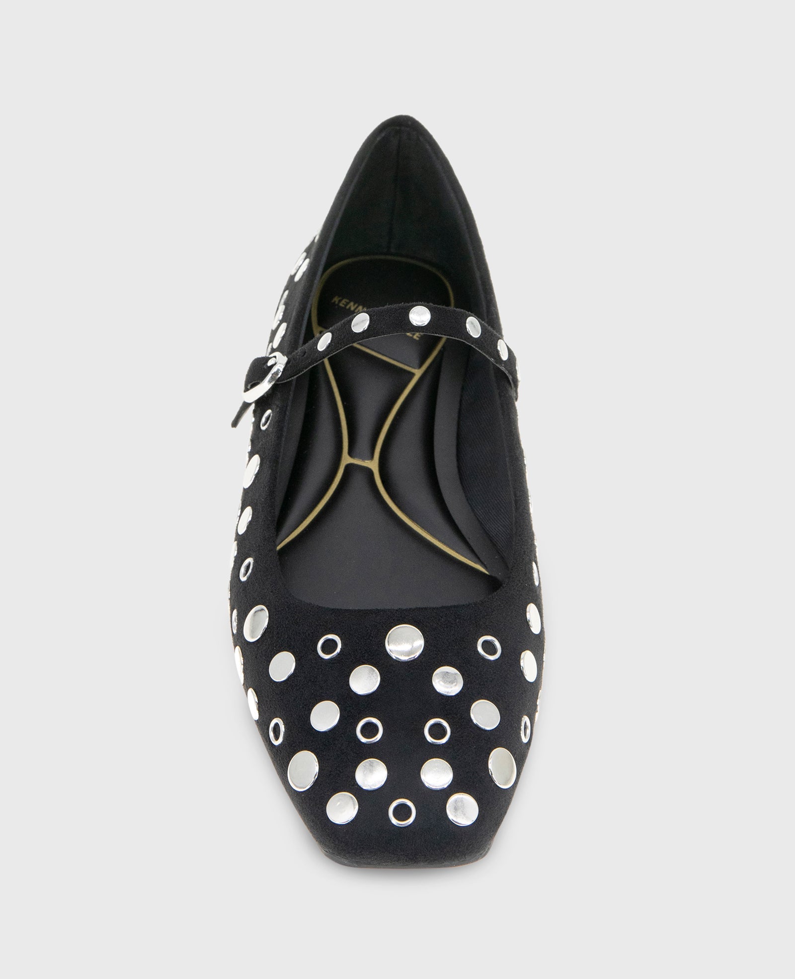 Jasper Suede Stud Ballet Flat Black