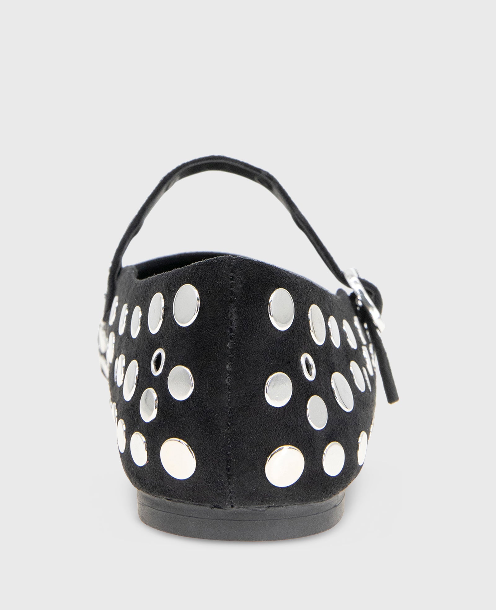 Jasper Suede Stud Ballet Flat Black