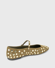 Jasper Suede Stud Ballet Flat Loden