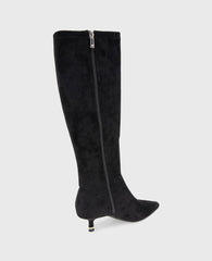 Meridith Stretch Boot Black Microsuede