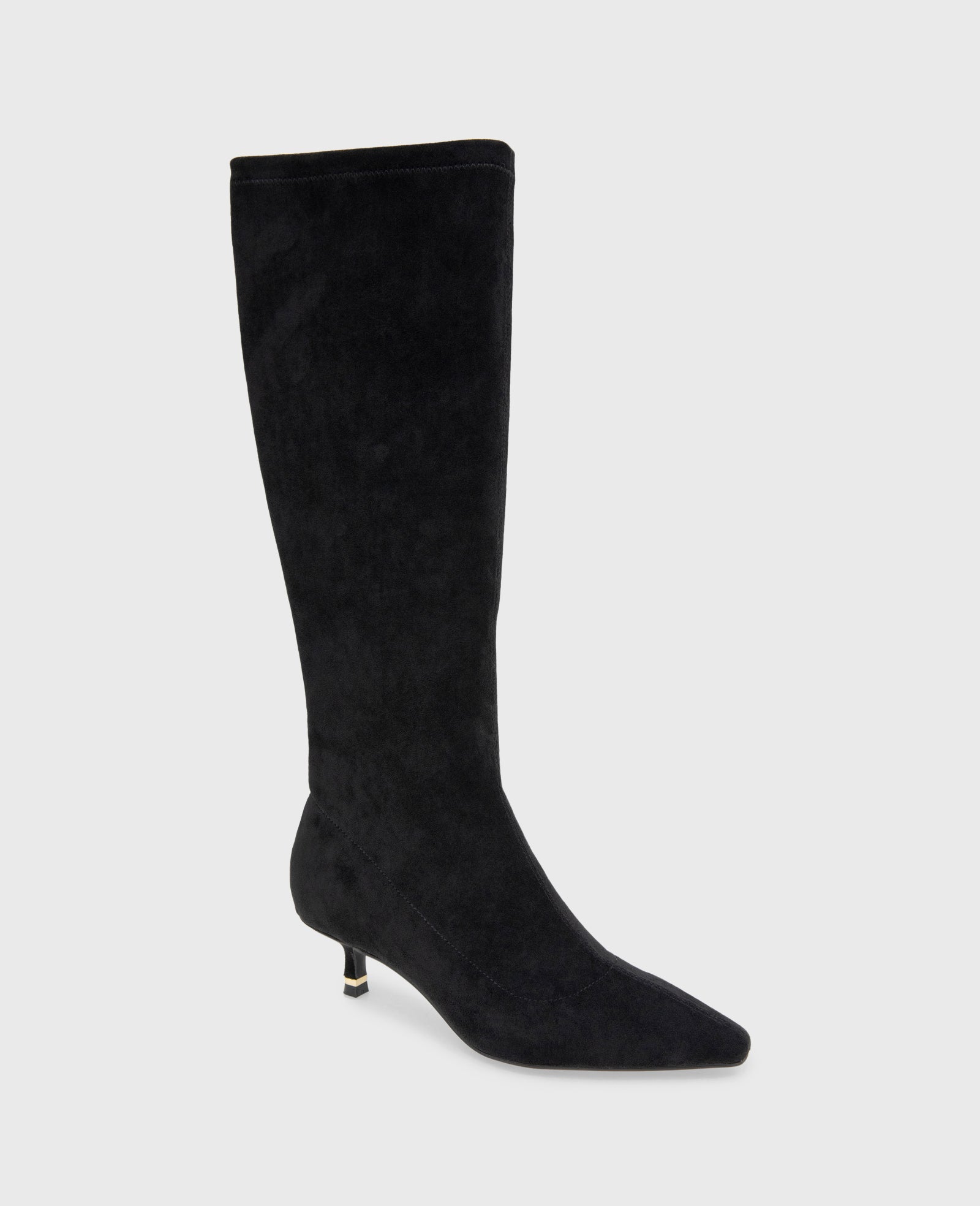 Meridith Stretch Boot Black Microsuede