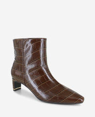 Miranda Croco Heel Bootie Chocolate Croco