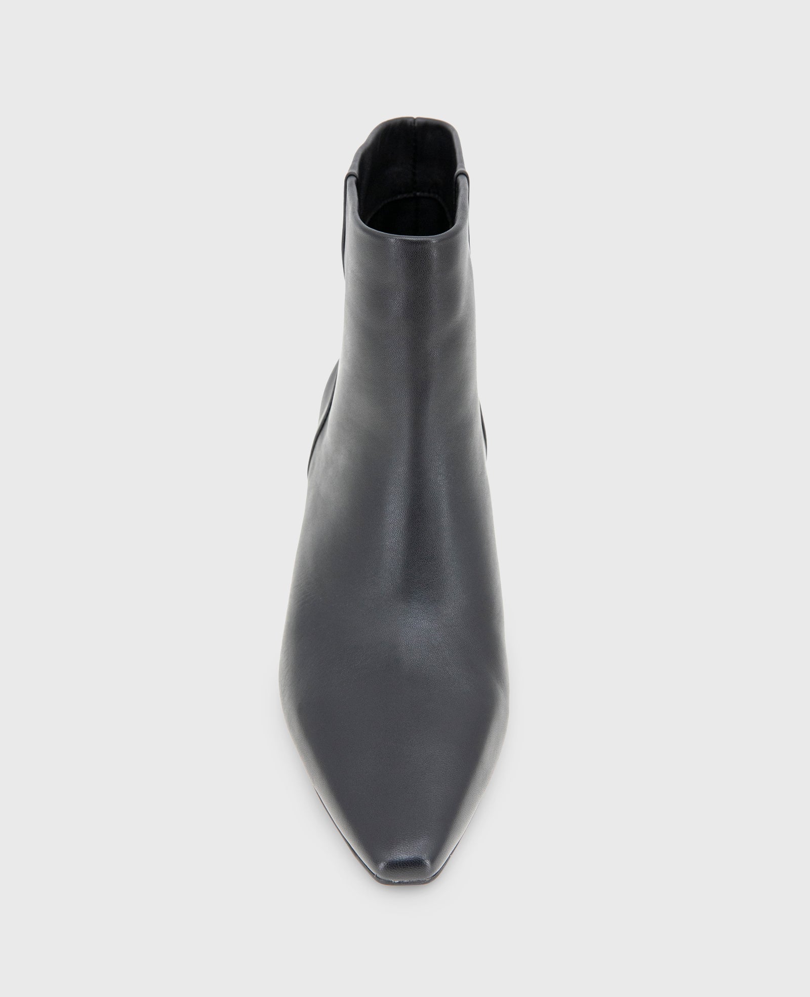 Miranda Leather Heel Bootie Black Leather
