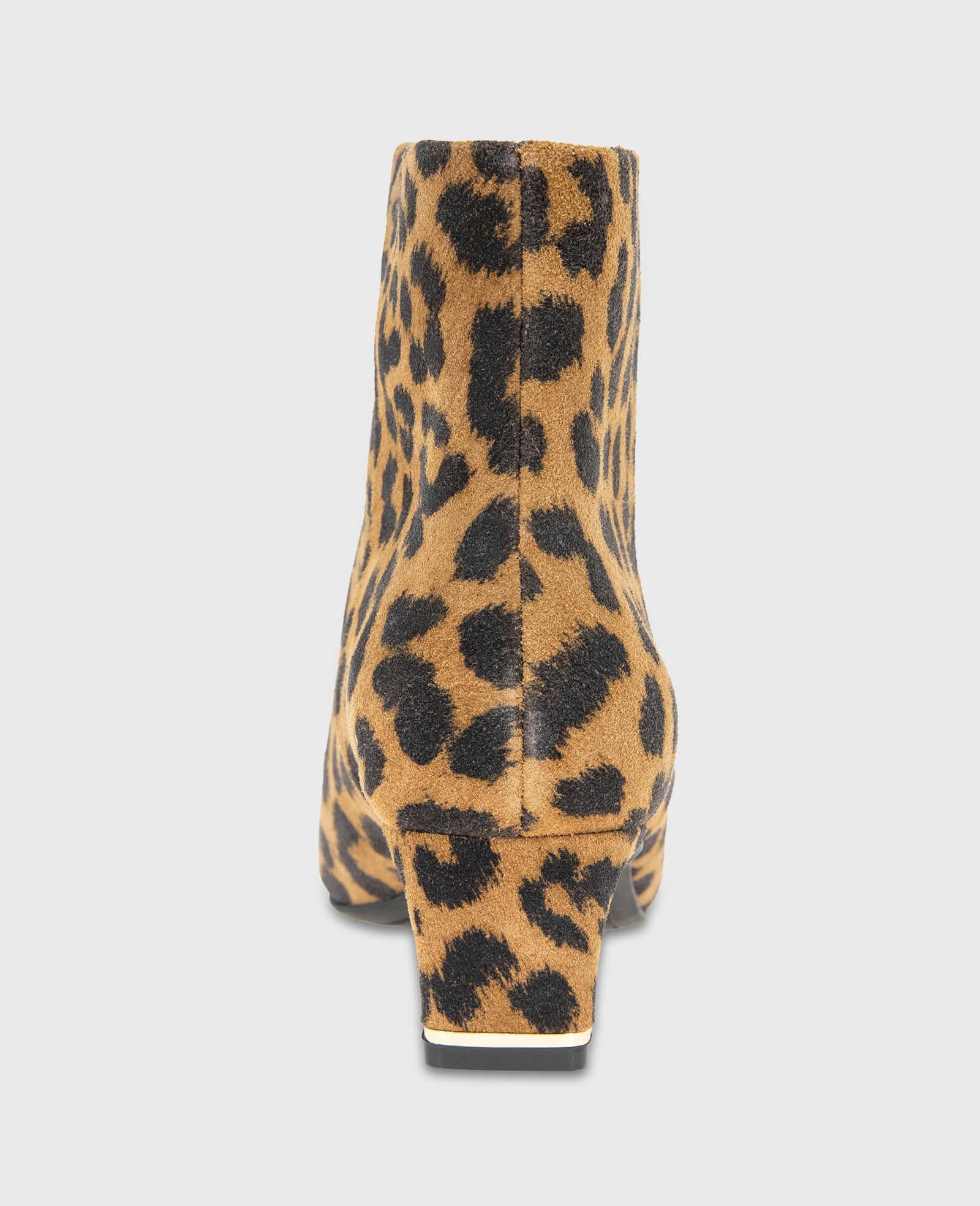 Miranda Suede Leopard Heel Bootie Leopard Suede