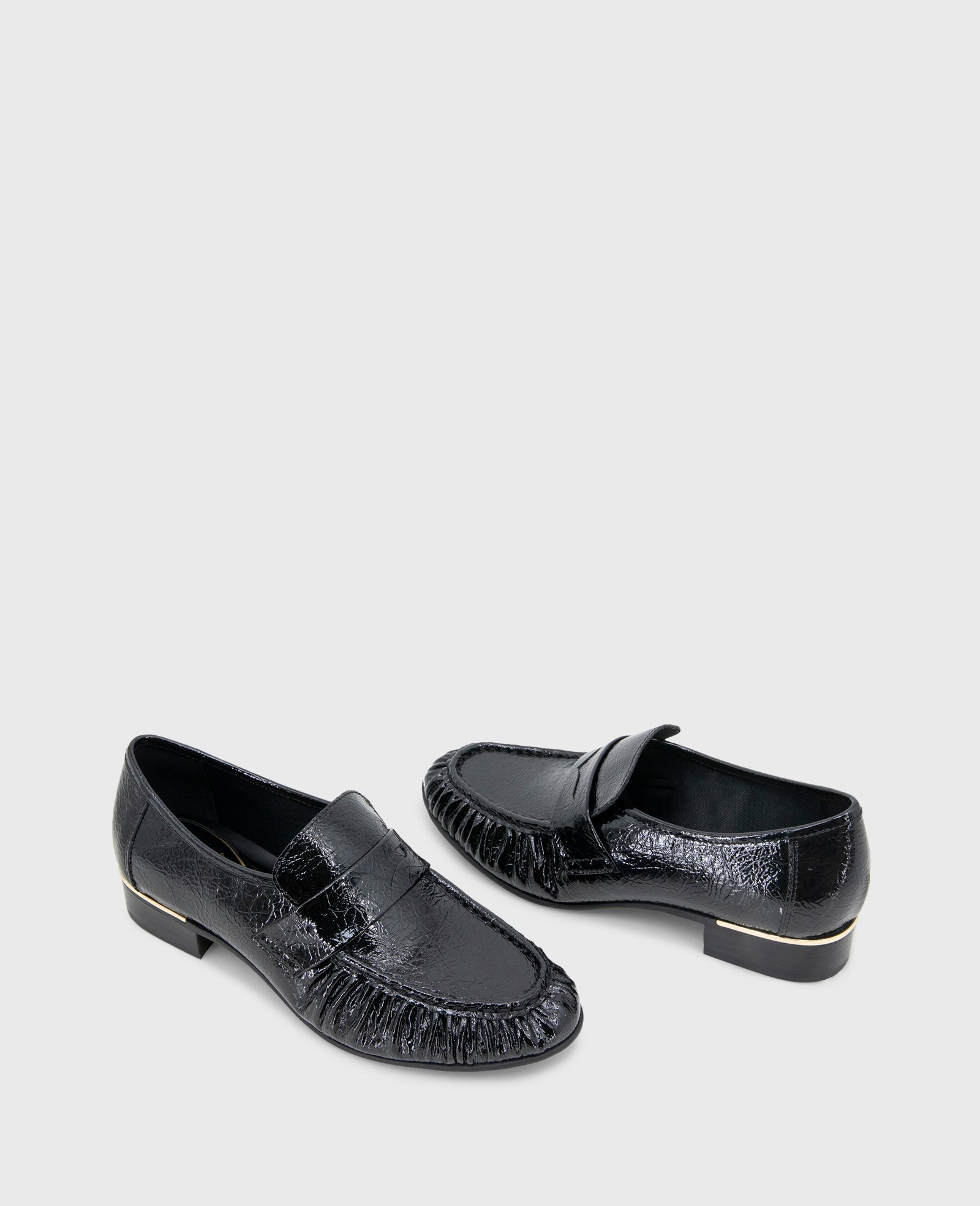 Reece Crinkle Patent Penny Loafer Black Patent