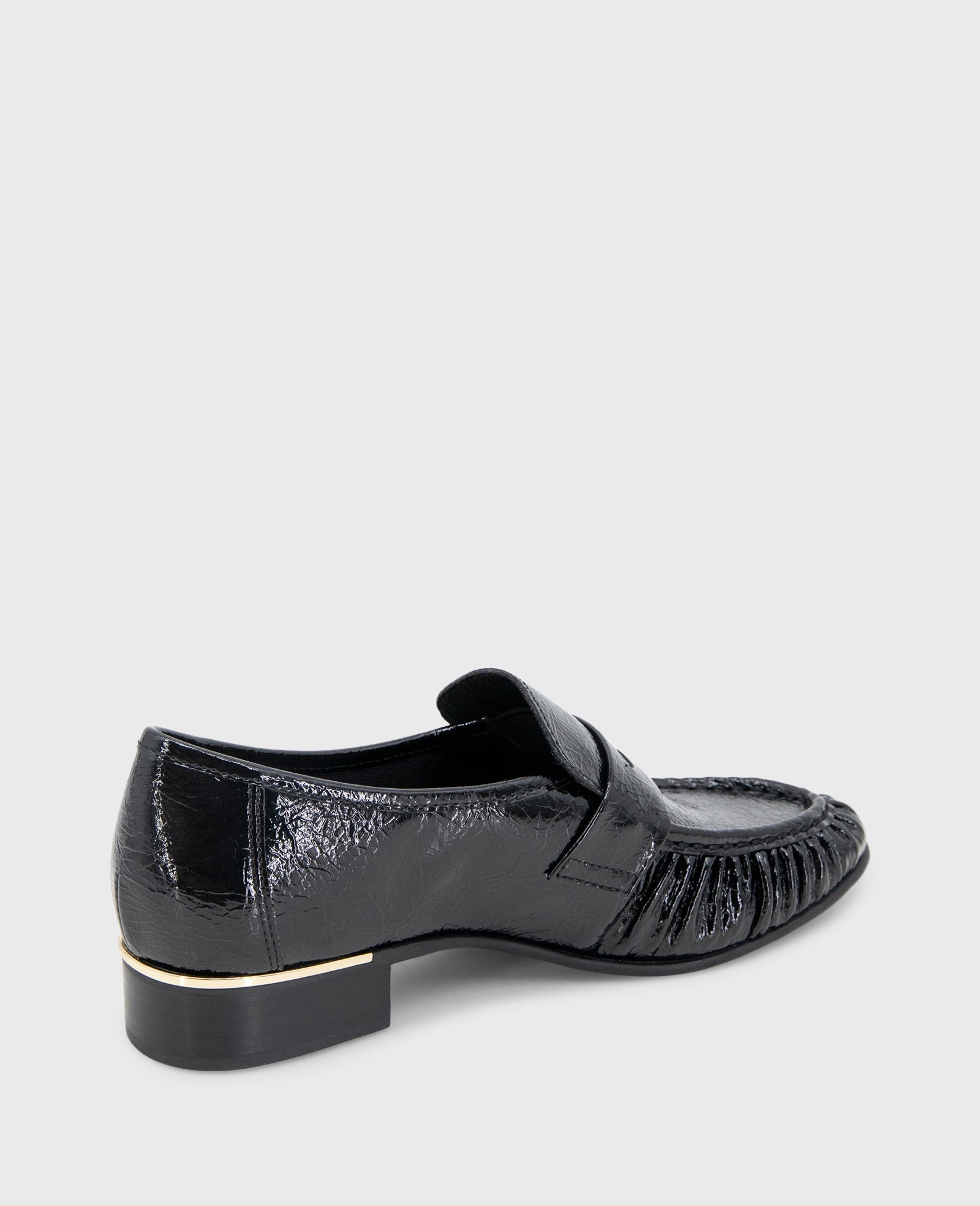 Reece Crinkle Patent Penny Loafer Black Patent