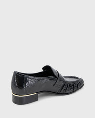 Reece Crinkle Patent Penny Loafer Black Patent