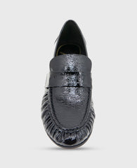 Reece Crinkle Patent Penny Loafer Black Patent