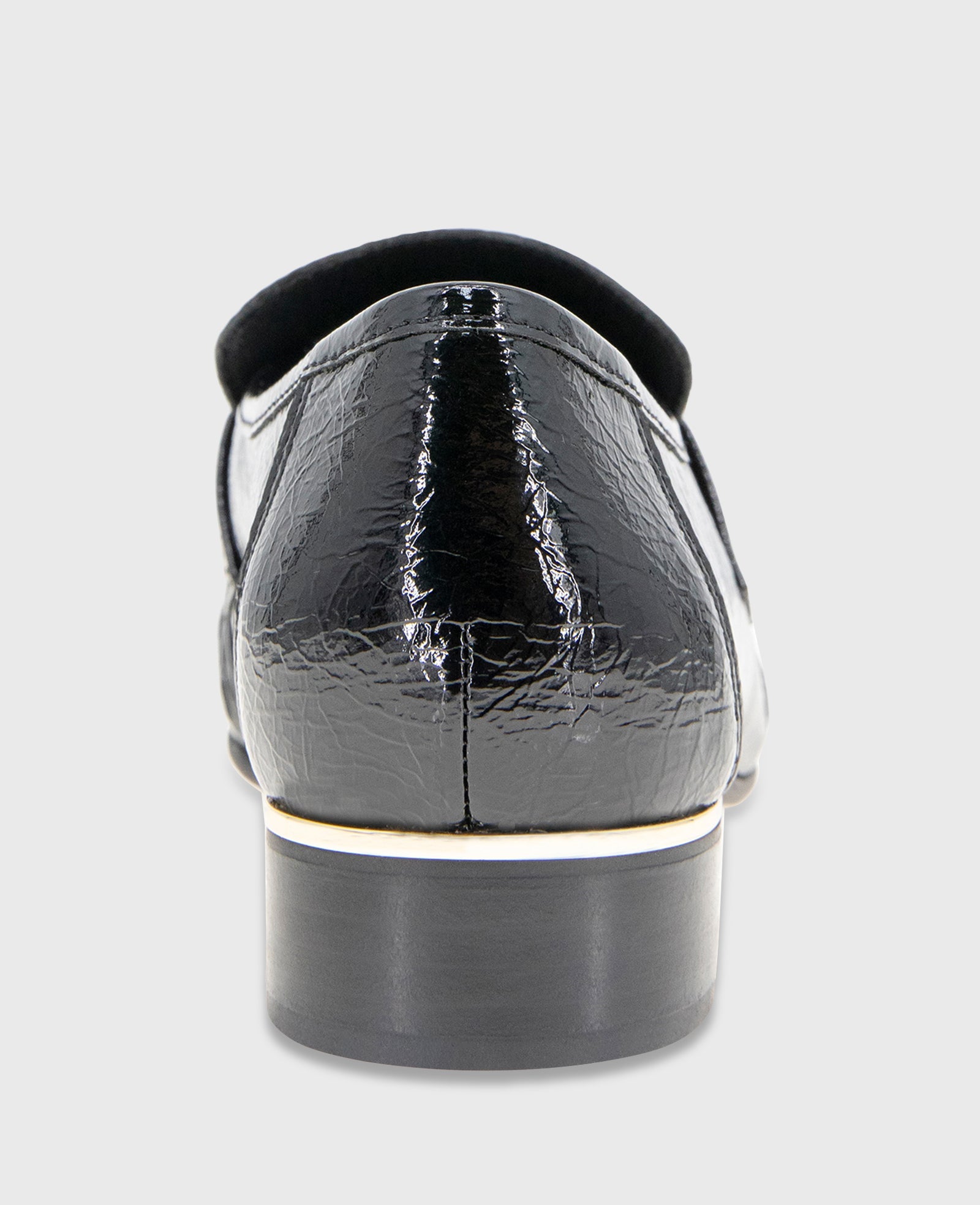 Reece Crinkle Patent Penny Loafer Black Patent