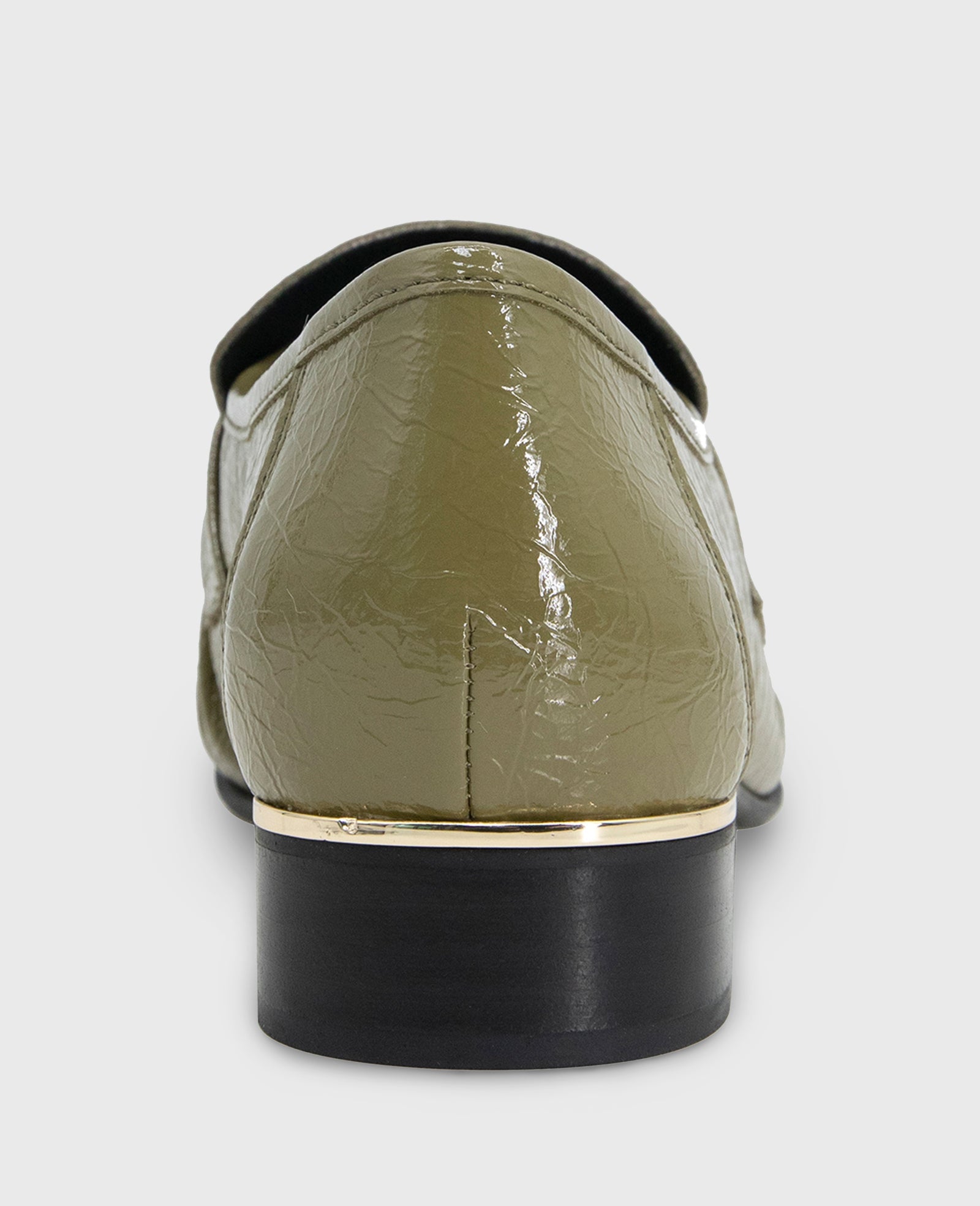 Reece Crinkle Patent Penny Loafer Green Patent